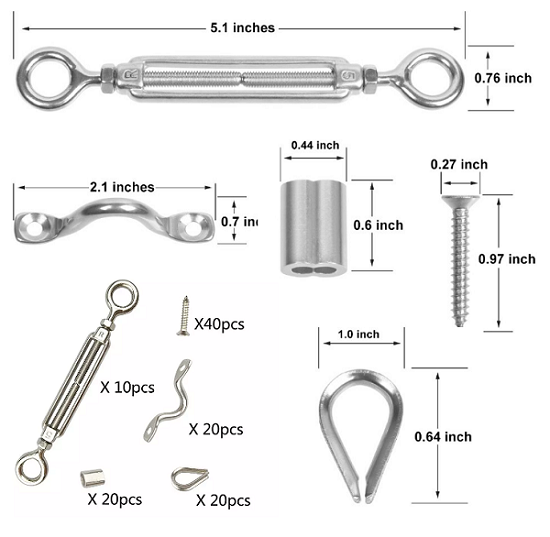 316 Stainless Steel Cable Railing Hardware Kits