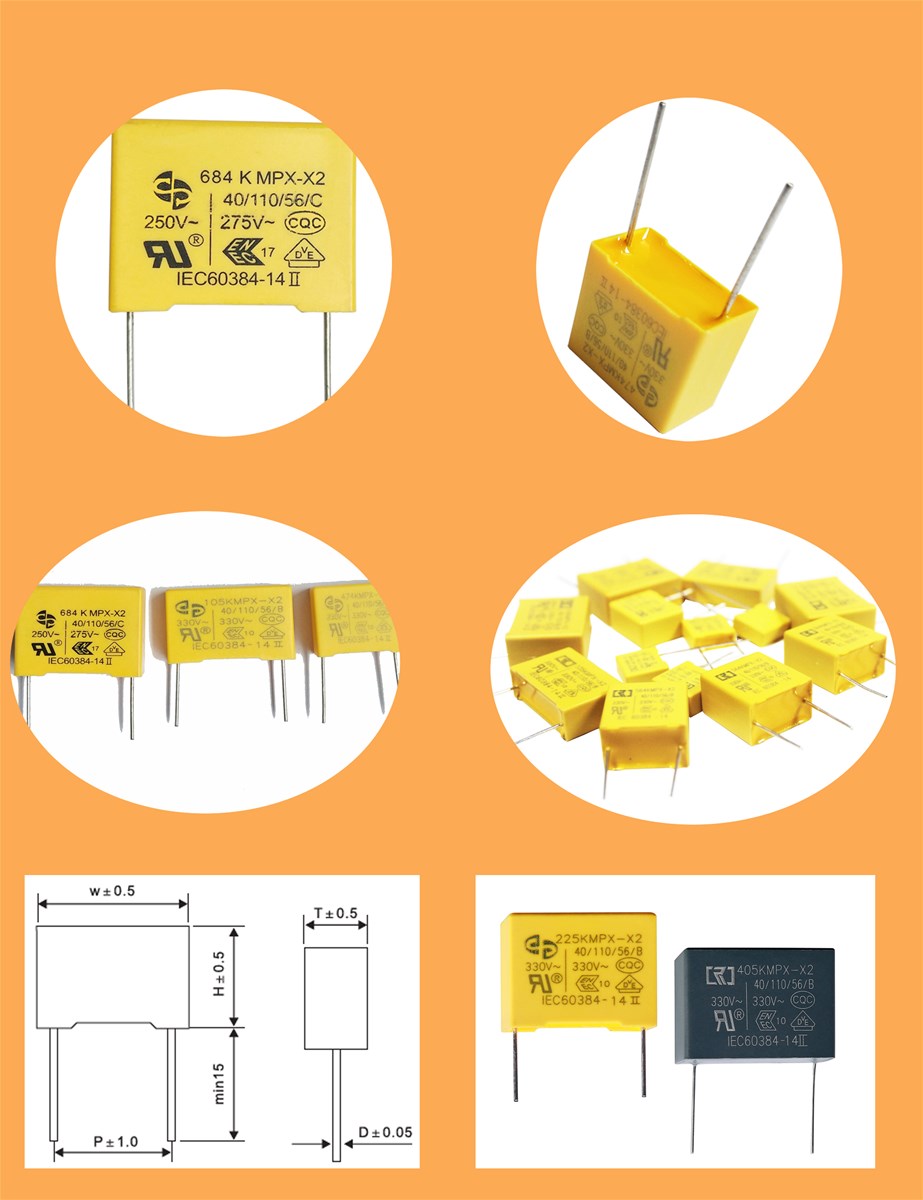 Free Sample X2 capacitor 470n k 275v x2 mkp 047uf safety capacitor 474k
