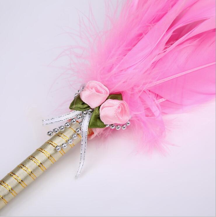 Unique pink feathers top signature pen with elegance design for weddingadvertisement gift