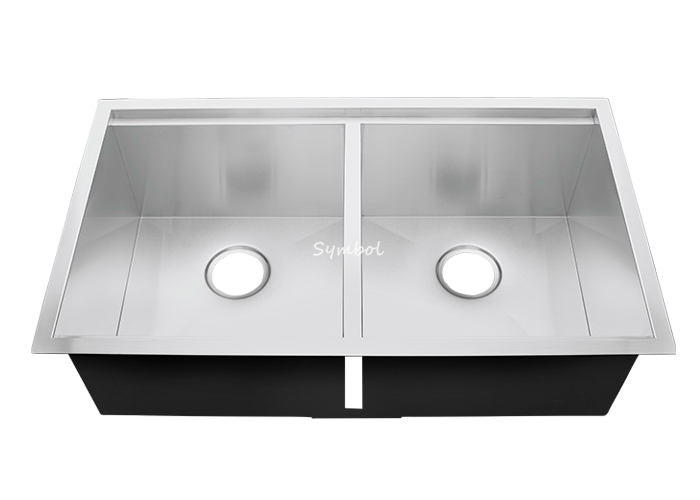 5050 Double Bowl Undermount Kitchen Sink With Ledge