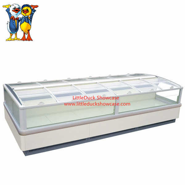 Supermarket Glass Door Island Display Freezer