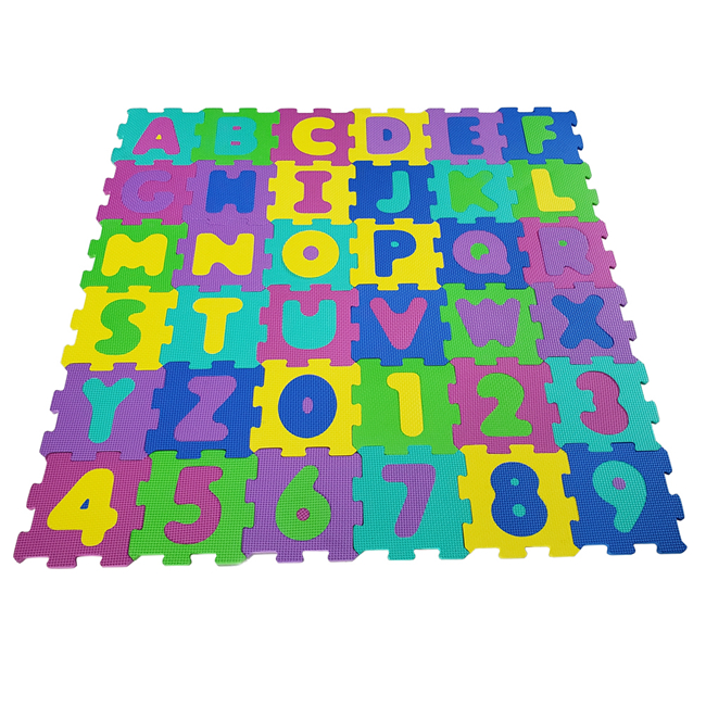 QT Nontoxic Odorless Formamide Below 200PPM 6in x 6in 36pcsset EVA Alphabets Numbers Foam Children Play Mat Puzzle