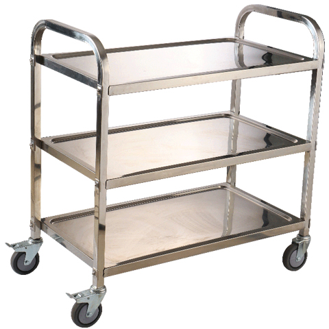 square tube 3tier stainless steel hand carts kitchen trolley