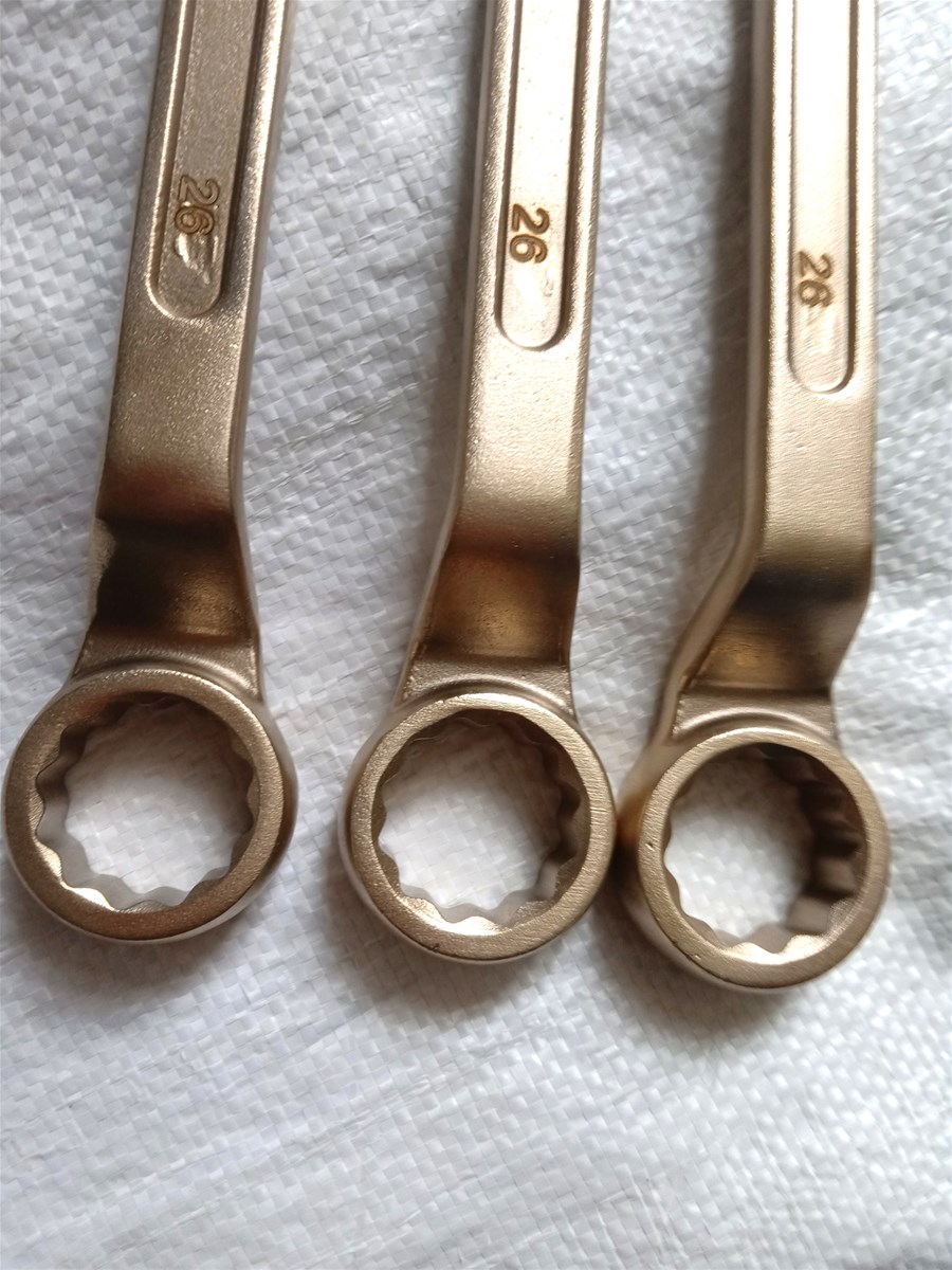 non sparking tools double ring end spanner in beryllium copper or aluminum bronze
