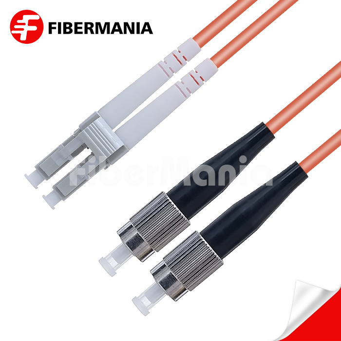 1m LCUpcFCUpc Duplex 625125 Om1 Multimode Ofnr Fiber Optic Patch Cable 30mm Orange