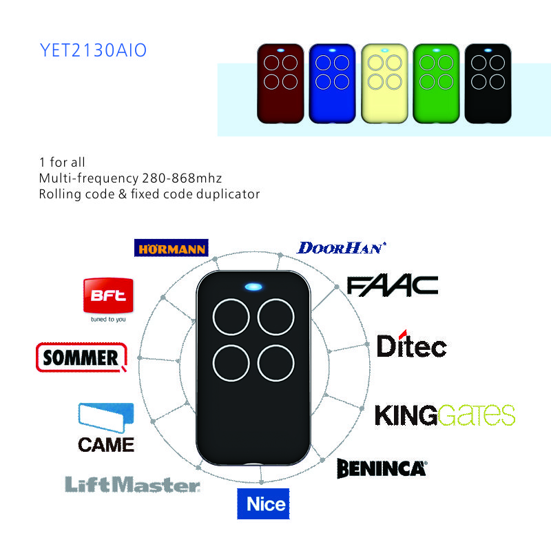 muli frequency 280868M rolling code fixed code universal remote control