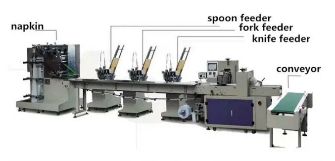Airline Napkin Spoon Fork Knife Cutlery Set Automatic Packaging Machine