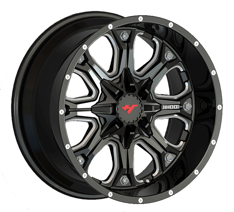 20 inch Semi Matte Black Milling Spoke aluminum alloy wheels JHS04 of Jihoo Wheels