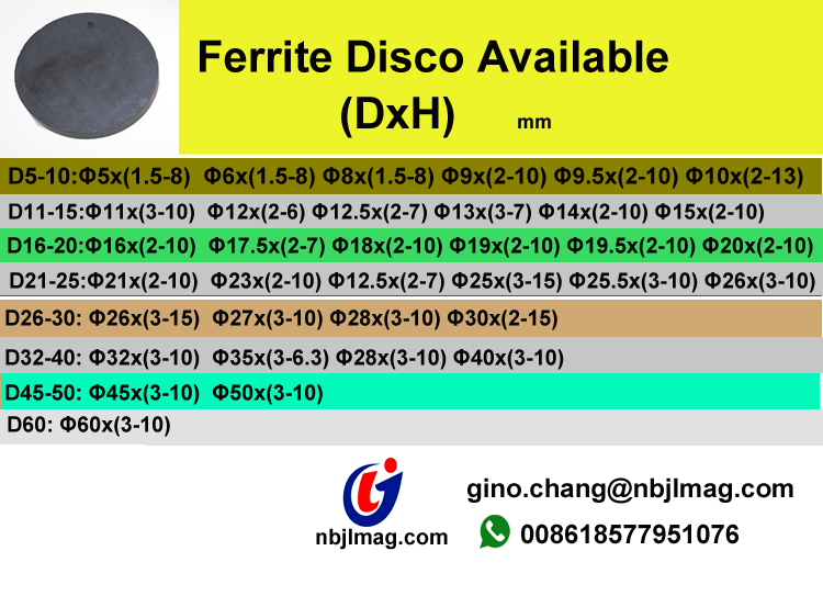 round magnet ferrite D40x5mm Iman circulares de ferrite