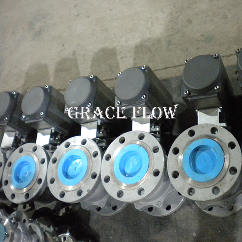China Flanged Floating Steel Pneumatic Actuated Ball Valve