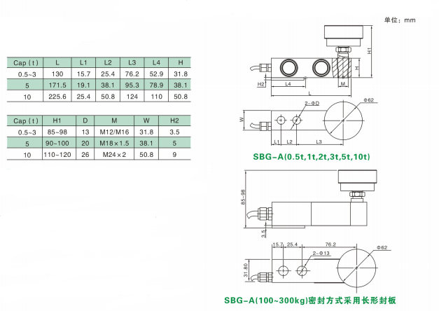 SBGA shear beam load cell can be use for platform scale forklift