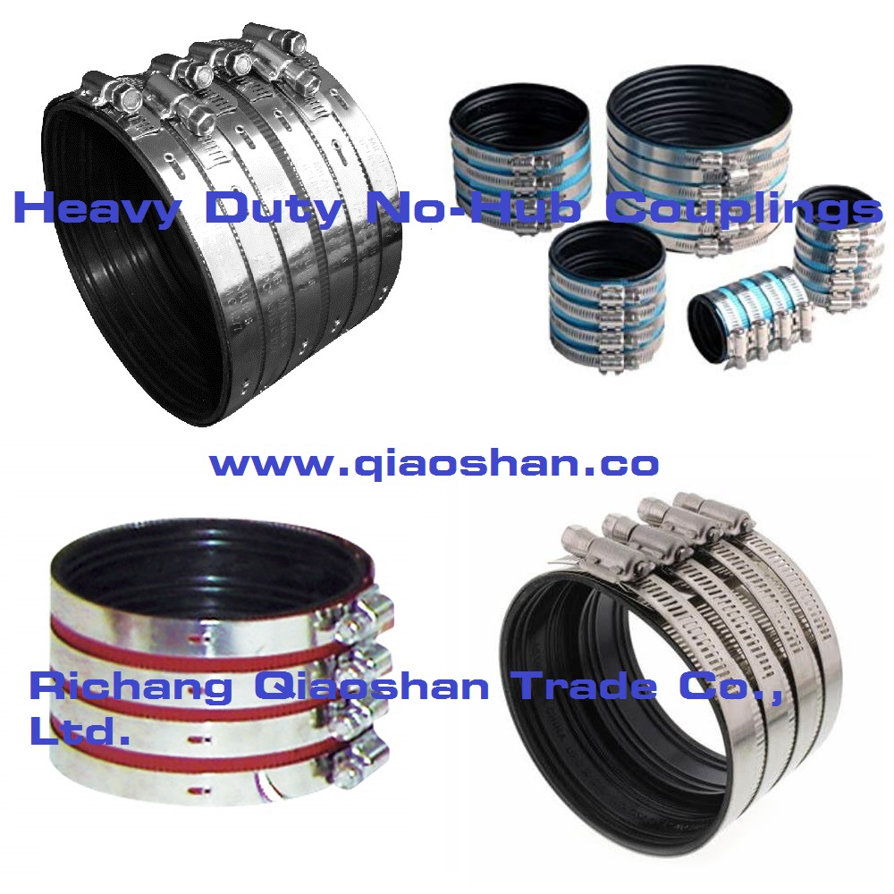 1 1212 Stainless Steel Heavy Duty NoHub Coupling for NoHub Pipe and Drain products Connection