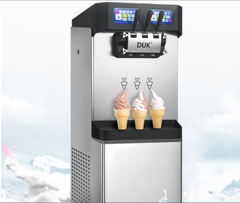DUK newly designed ice cream machine 21 flavors soft serve floor standing type for hotel restaurants etc
