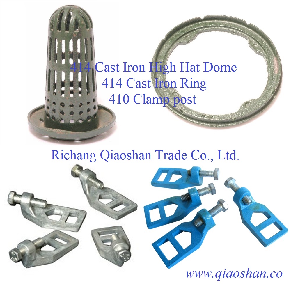 414 Cast Iron High Hat Dome 414 Ring 410 clamp post for Roof Drainage