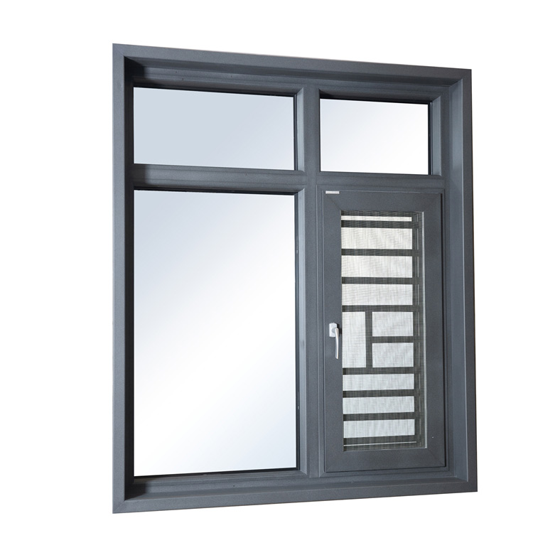 aluminum casement window with tempered glass
