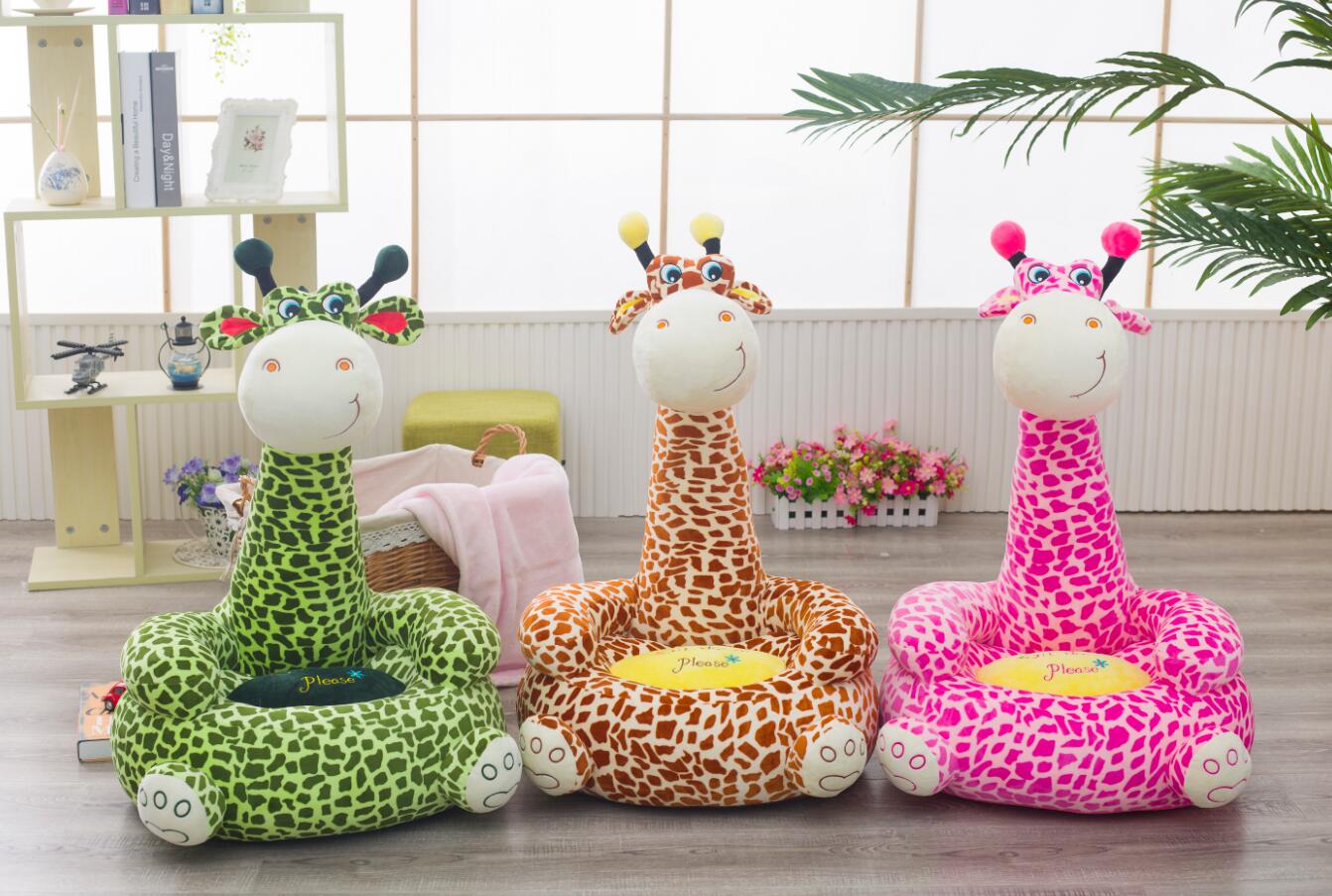 Hot sales plush baby animal sofa chair giraffe shaped sofa chairs soft stuffed