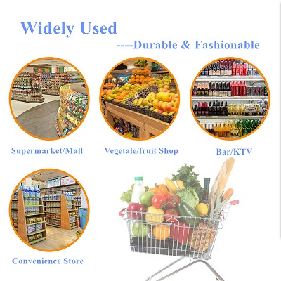 Material plastic supermarket store use shopping unfording hand trolley