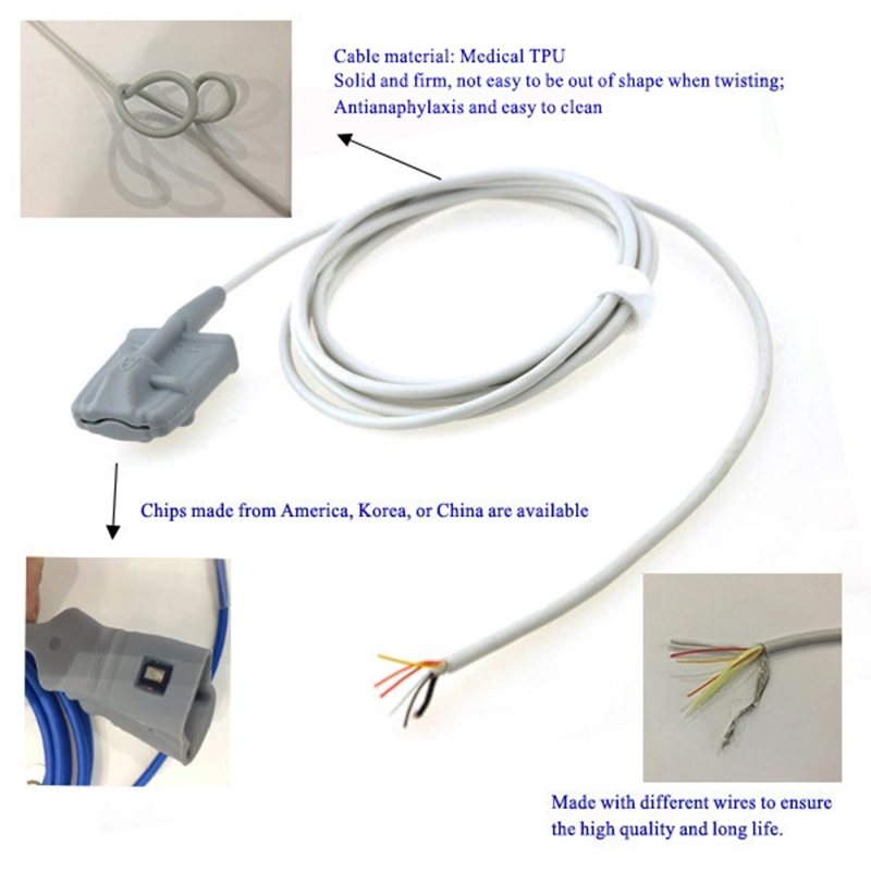 Nihon Kohden Neonate silicone wrap Reusable Spo2 Sensor Round 10Pin