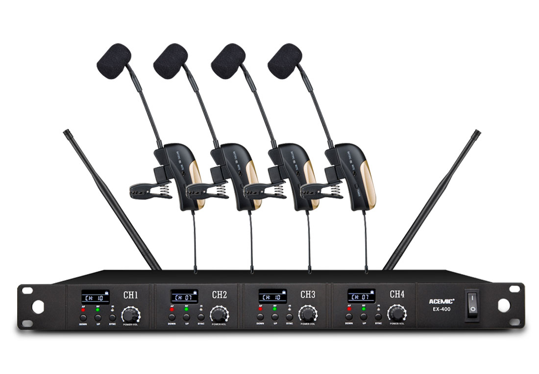EX400ST4 Four Channels Wireless saxophone microphone System