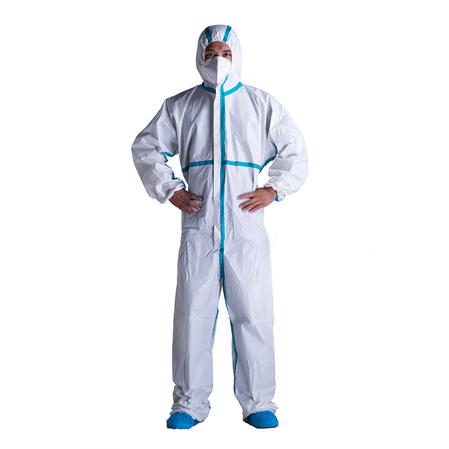 With Heat Sealed Tape Microporous Safety Chemical Hospital Protective Suit Disposable Tape Sealed Coveralls