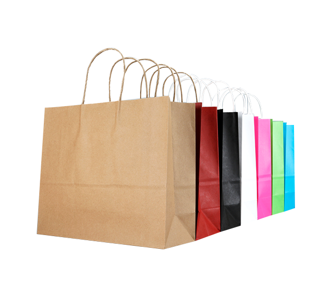 reusable kraft paper shopping bag with handle