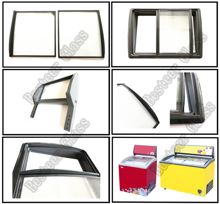 ABS Injection frame chest freezer Glass Door