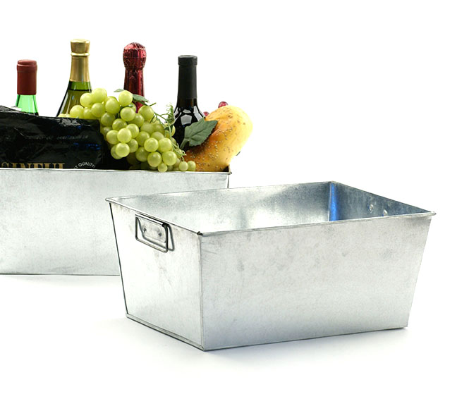 square galvanized ice bucket champagne cooler party tub