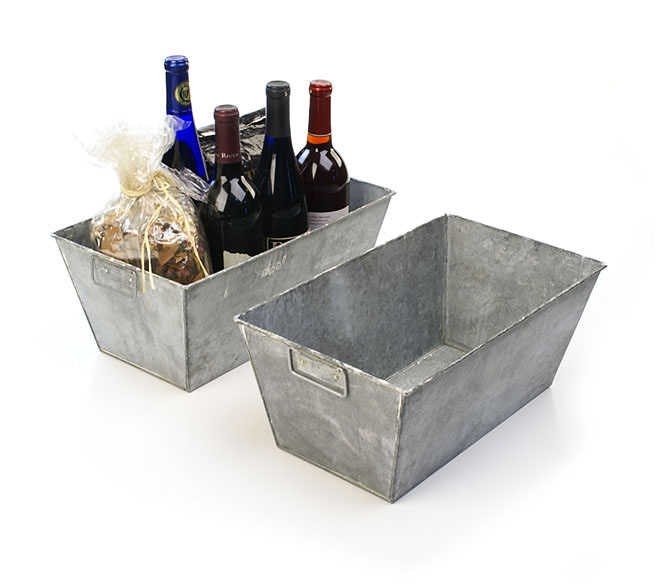 square galvanized ice bucket champagne cooler party tub