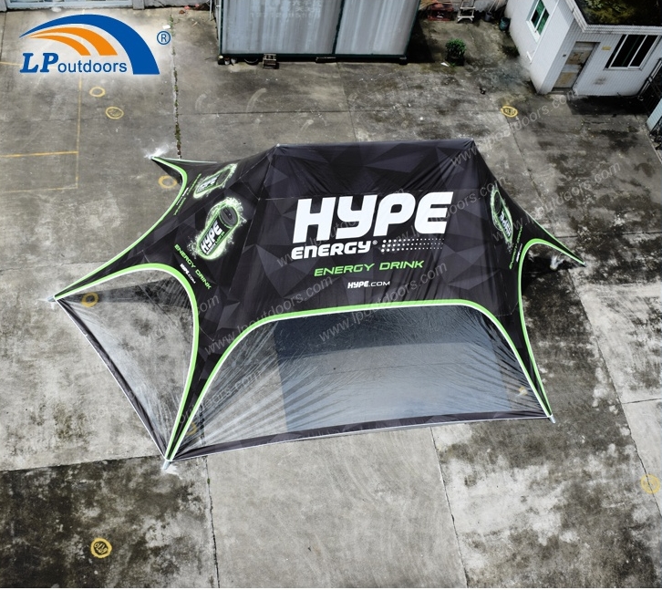 Double peak advertising star tent for outdoors event