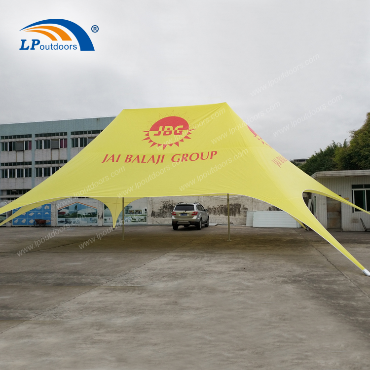 Double peak advertising star tent for outdoors event