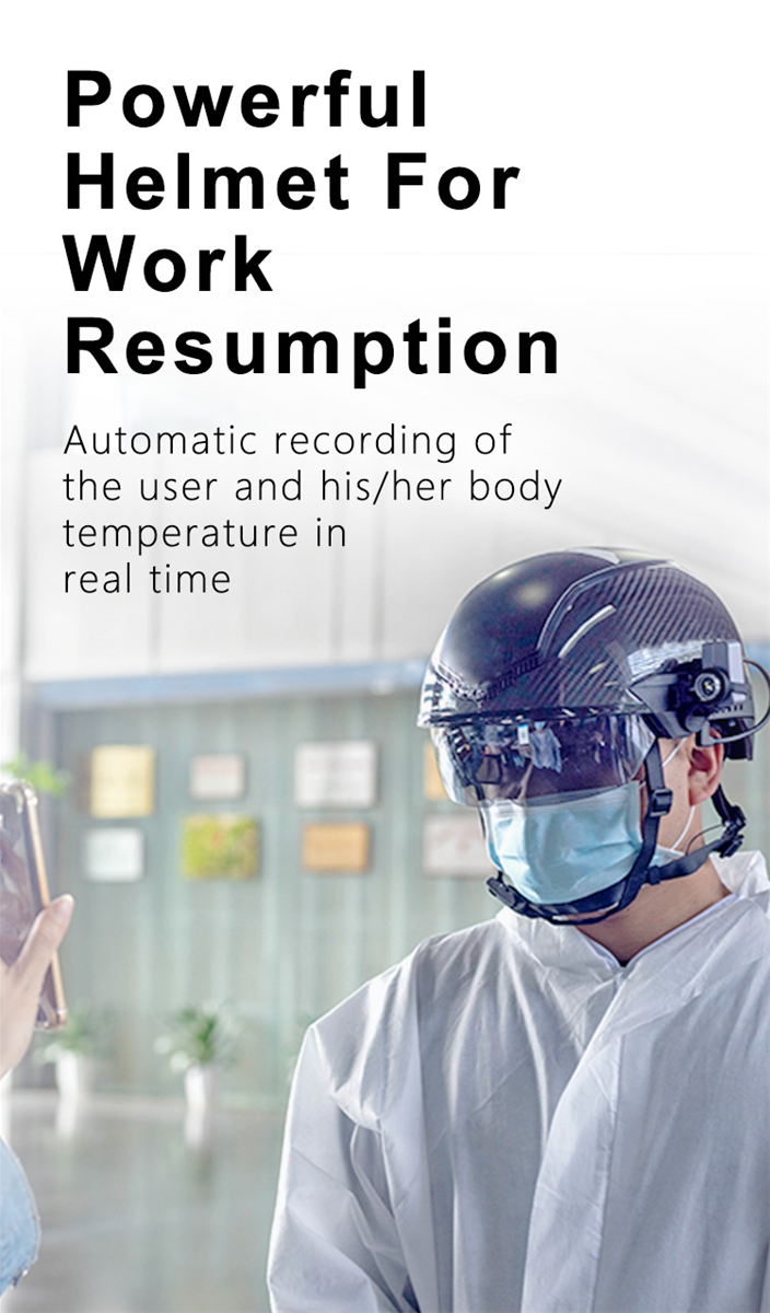 AR Chinese Police Helmet N901 AI FeverHunting Smart Networked Temperature Measuring Safety Helmet for Fever Detection