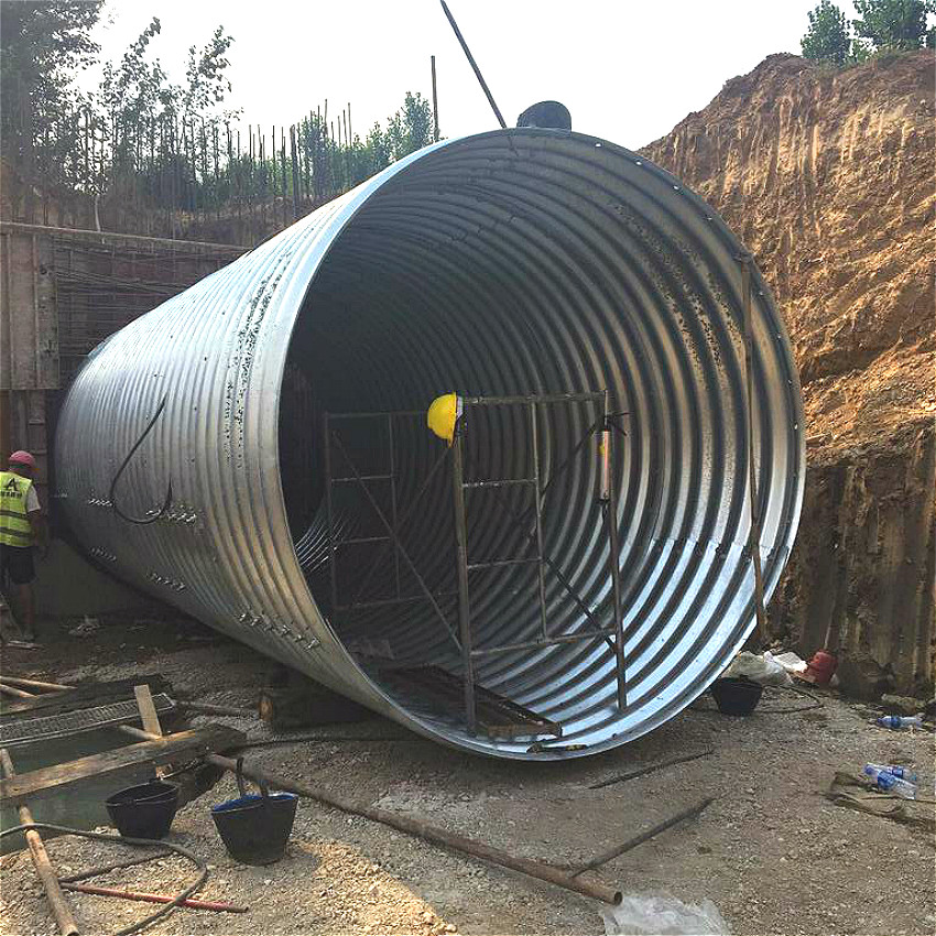 Q235 Galvanized Corrugated Steel culvert Pipe with factory price