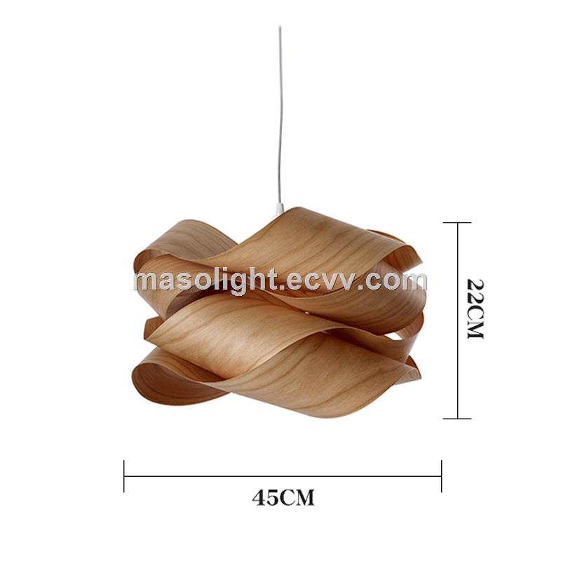 Creative wood fur pendant lamp architecture bamboo light fixture