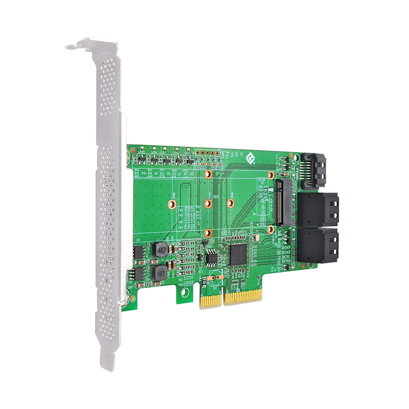 Linkreal PCIe 30 x4 Gen 3 to Internal One M2 BKey Quad SATA 6Gbs Host Bus Adapter