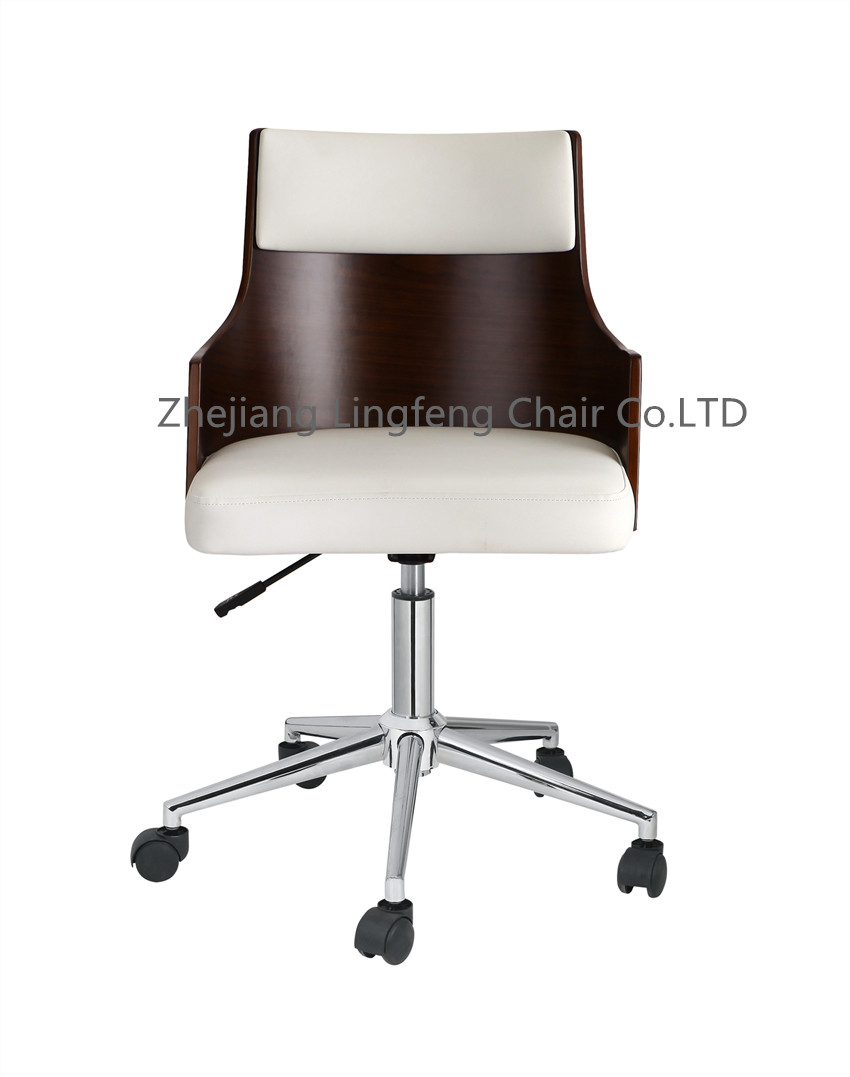 walnut polywood PU leather modern office swivel chairs