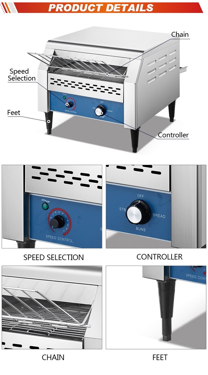 HET450 bread toaster Electric Conveyor Toaster