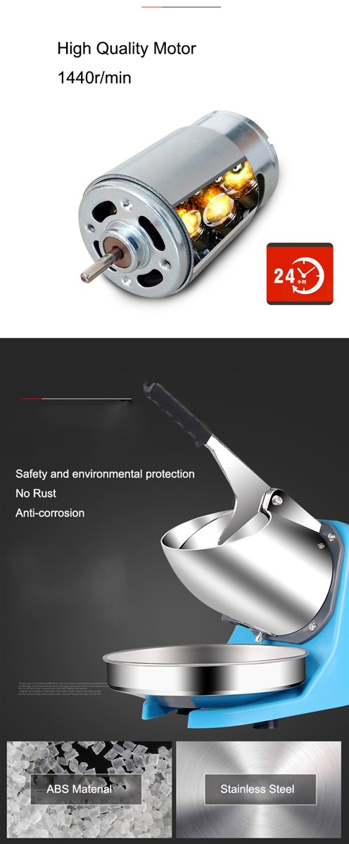 Weifeng WFA109F Commercial Mini Ice Shaver Ice Smashing Electric Crusher Machine with CE FDA Cerficates