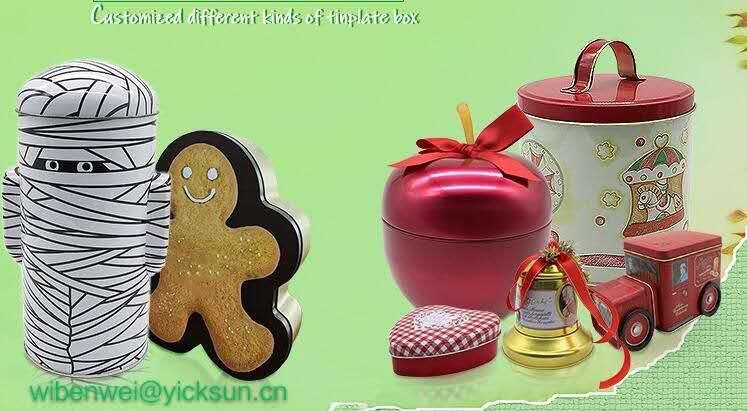 Creative Christmas Tin Box Gifts Metal Crafts bake boxcookie gifts tin can with Color Printing