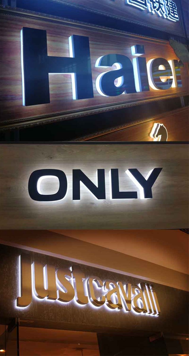 Outdoor Advertising LED Sign Back Light Letter 3D Acrylic Signage Metal Logo Signs Backlit Letter Signage