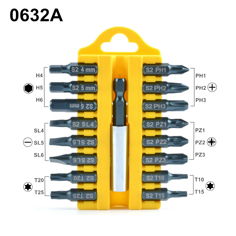 17Pcs Screwdriver Bits Set S2 Magnetic Multitool Torx Phillips Slotted Screwdriver For Bicycle Household Appliances Tool