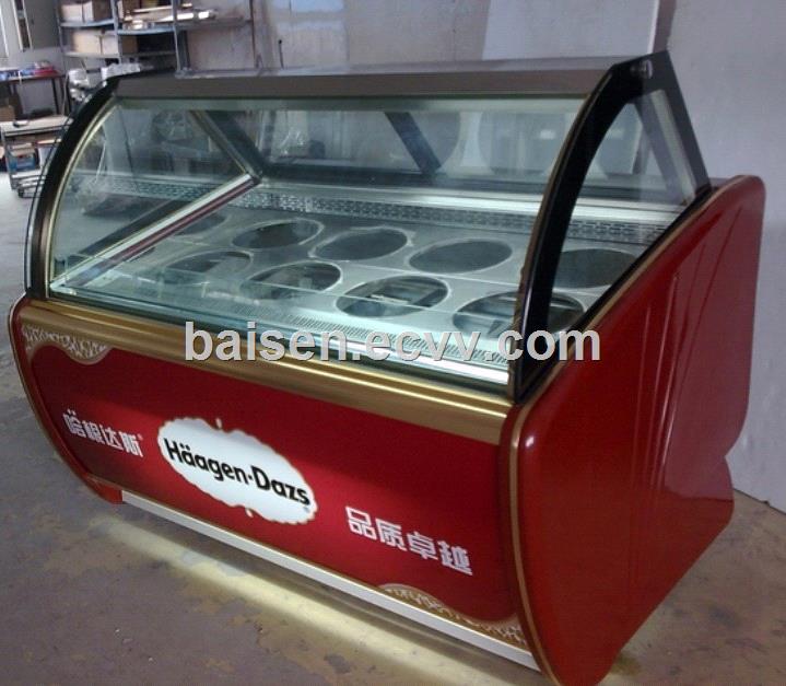 China Factory price Commercial Marble base ice cream display showcase freezer