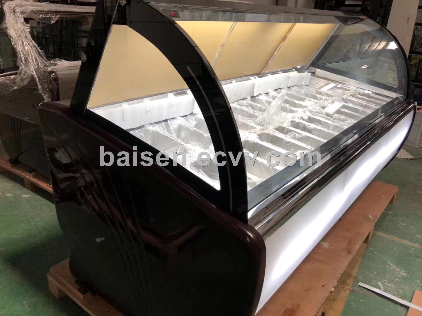 China Factory price Commercial Marble base ice cream display showcase freezer