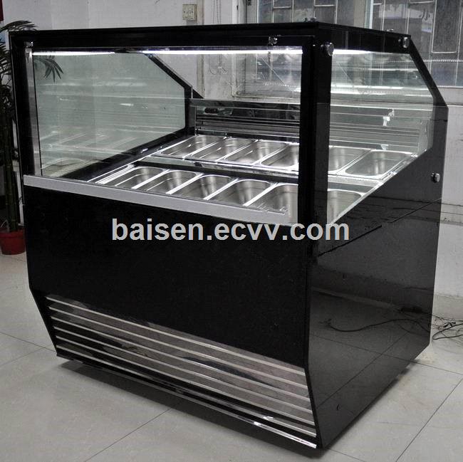 Front Back Opening Commercial Gelato Popsicle Ice Cream Display Freezer