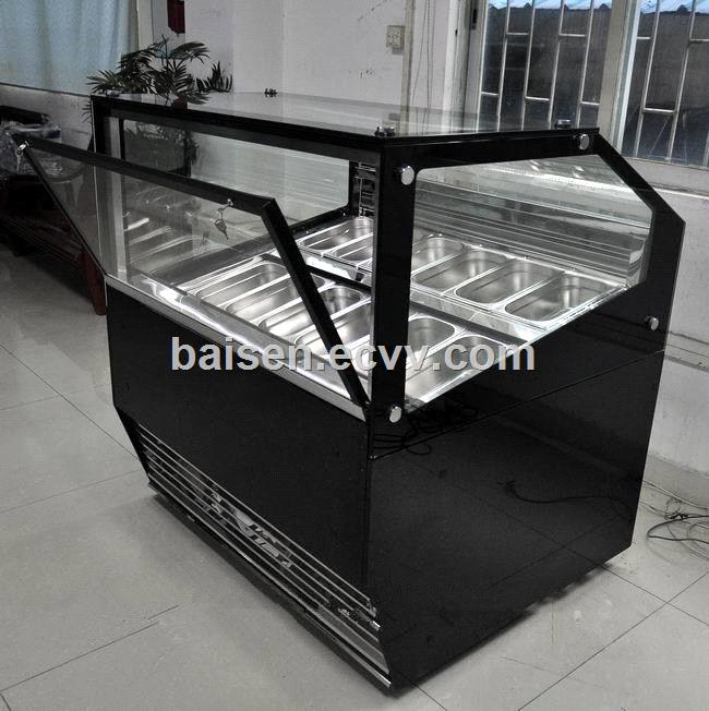 Front Back Opening Commercial Gelato Popsicle Ice Cream Display Freezer