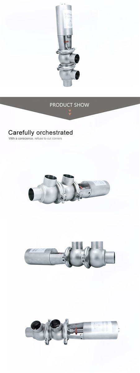 SS304 SS316L Stainless Steel Sanitary Welding Pneumatic Diversion Valve