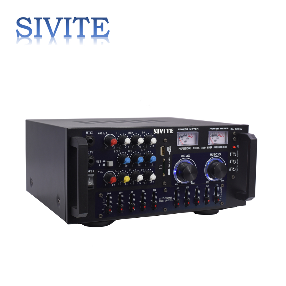 SIVITE Home theater loudspeaker 35W intelligent indoor mixing pa amplifier with usb karaoke music KA888W
