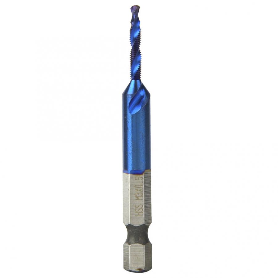 6 pcs metric hexagon shank tap bit M3M10 drill tapping Compound Tap metric M35 blue NAMI coating 6piece set