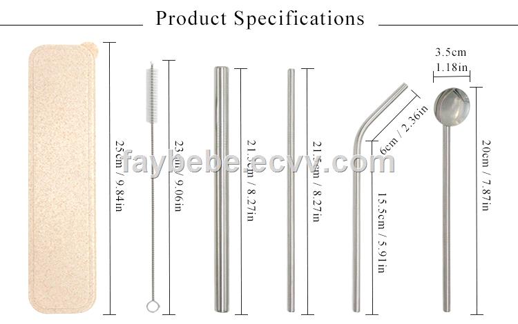 Stainless Steel Straw Set with Case