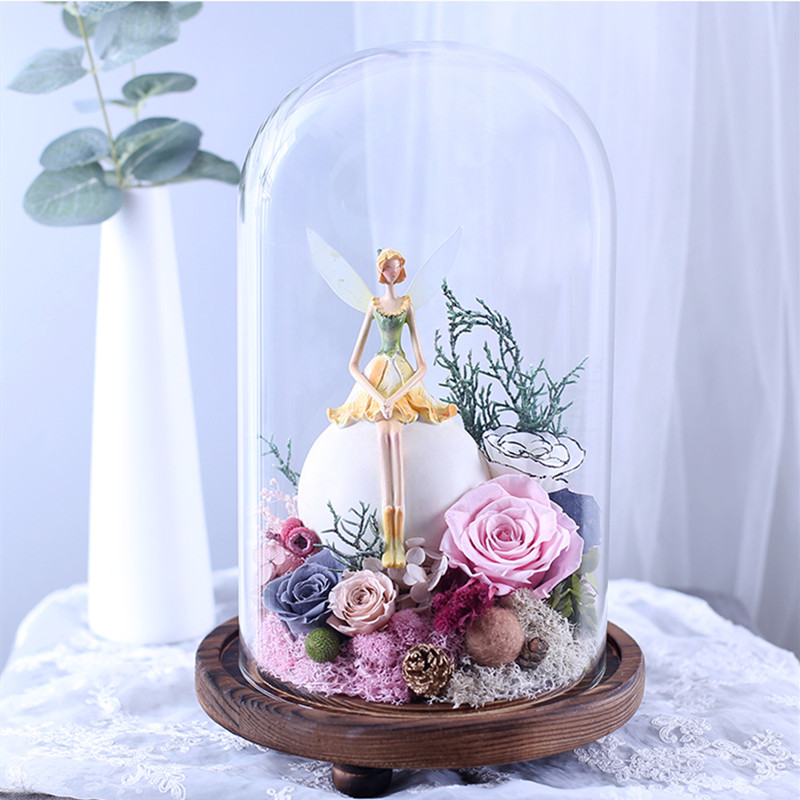 Antique Base Glass Dome Vase Home Decoration Creative Glass Cove Wedding Favor Gift