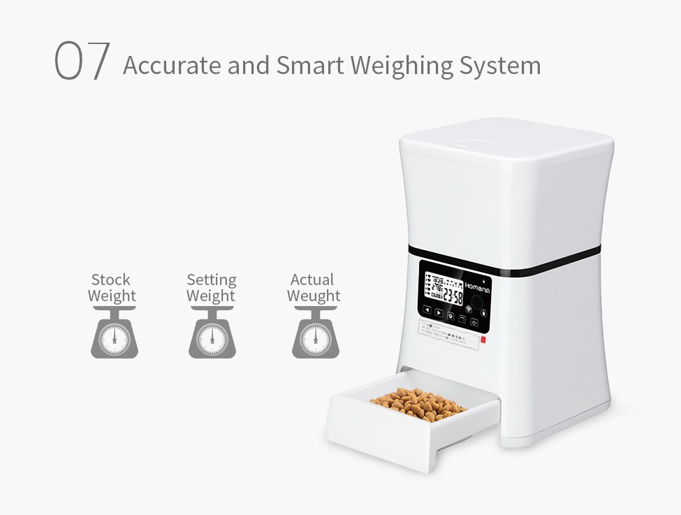 Homerun Smart Automatic Pet Feeder With Bluetooth WiFi APP Remote Control CE FCC for Dogs Cats